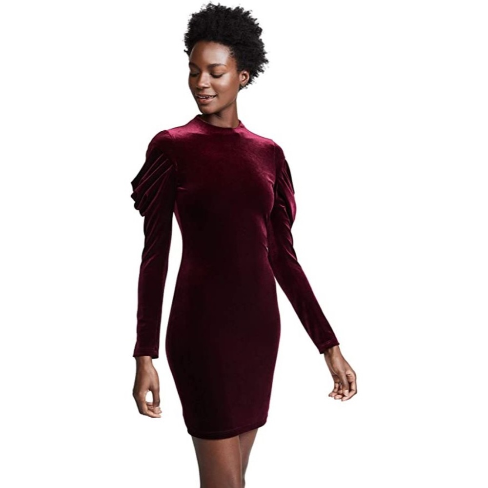 NEW BLACK HALO Tannah Velvet Mini Dress Red 0